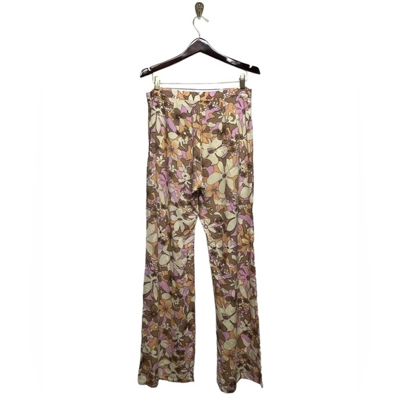 HP5💫 FOR LOVE & LEMONS Renata High Waist Pants Tan Floral - Picture 9 of 11